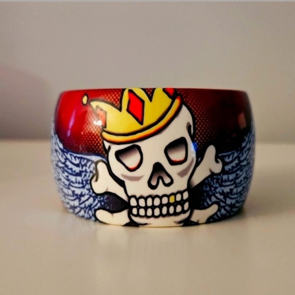 Crown and Skull Joker Bangle Bracelet